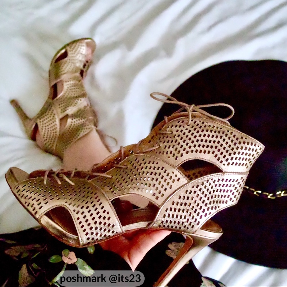 Joie ‘Elvis’ Metallic Leather Booties, Rose Gold